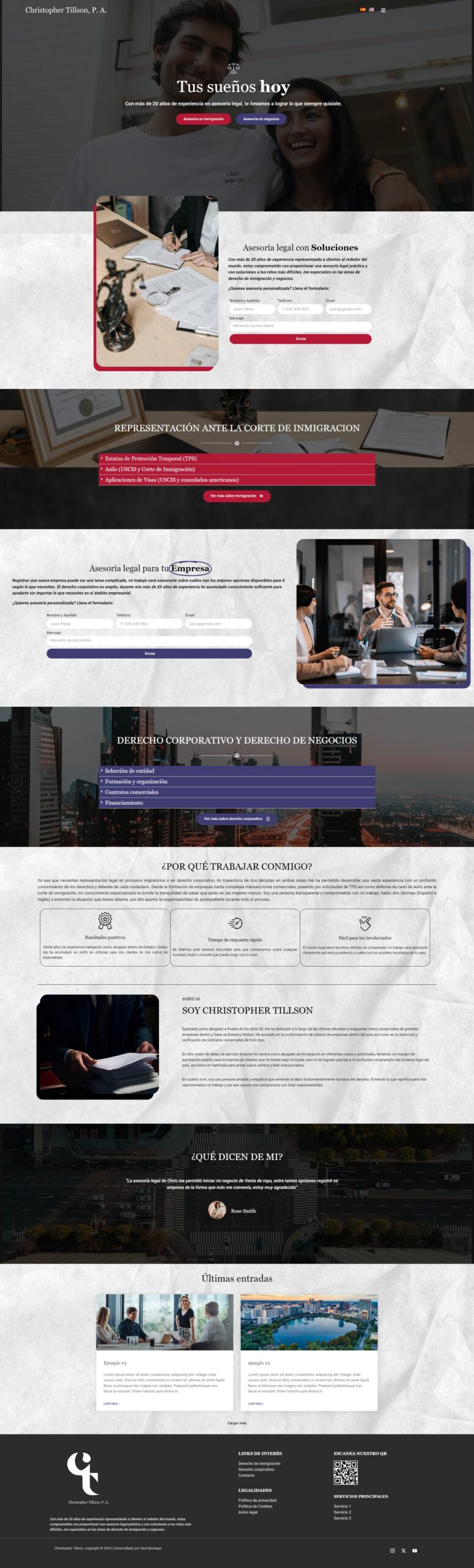 portafolio web, diseño web de un abogado